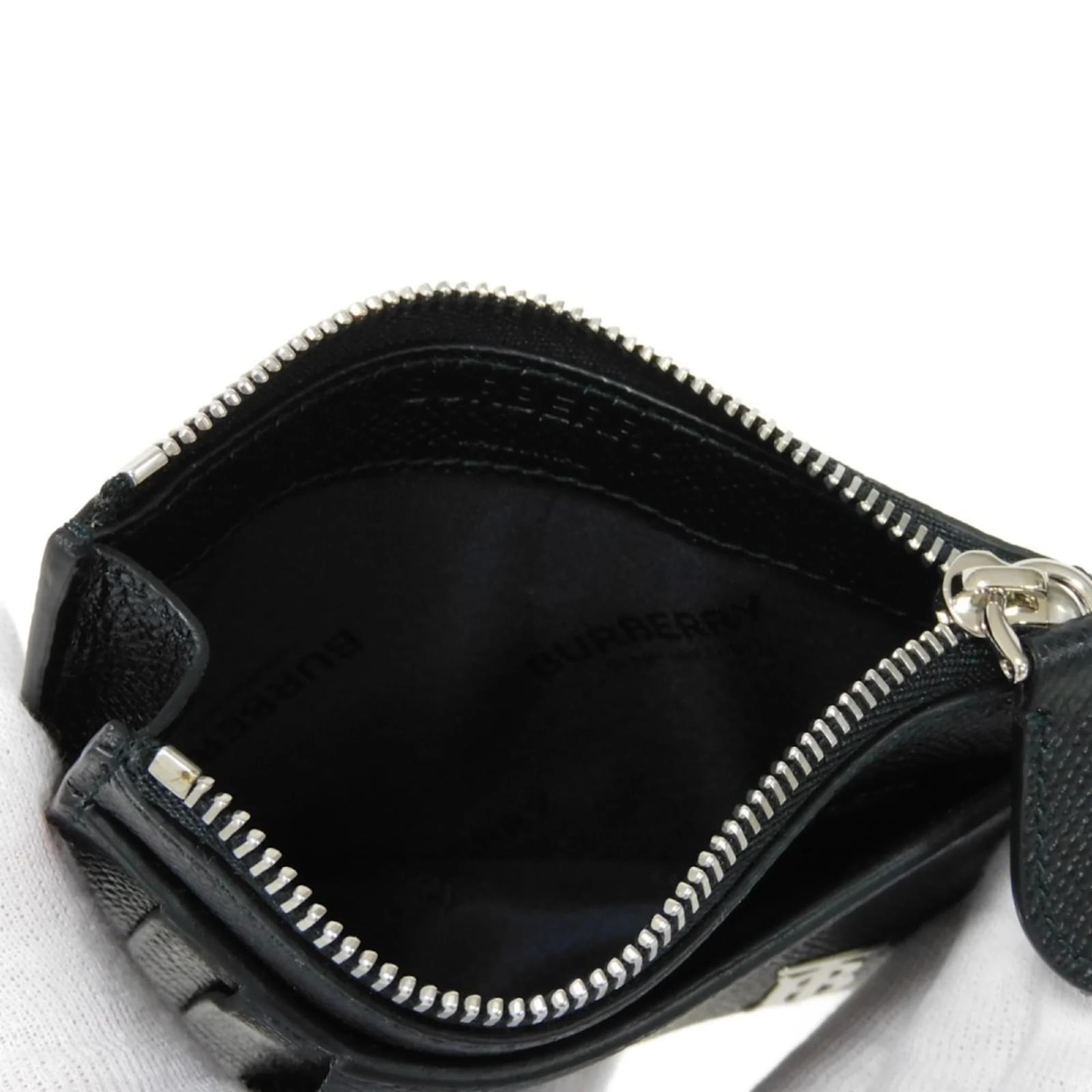 Burberry - TB Logo Leather Zip Card Holder