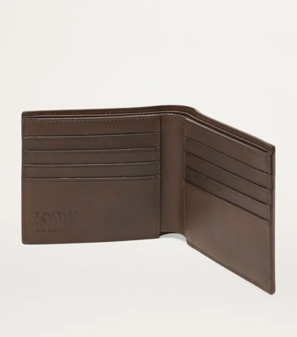 LOEWE - Bifold Debossed Branding Leather Wallet
