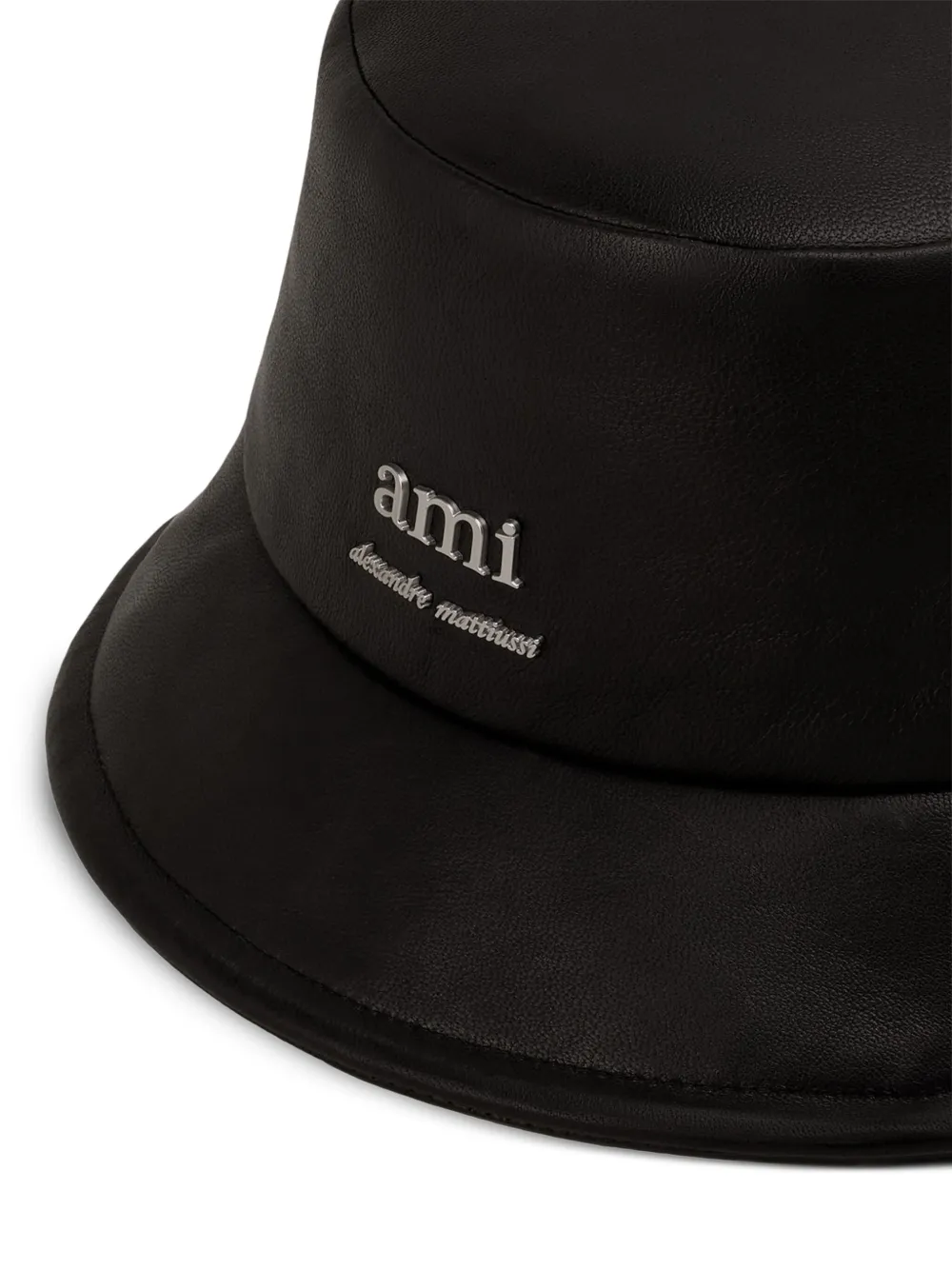 AMI Paris - Logo-Plaque Leather Bucket Hat
