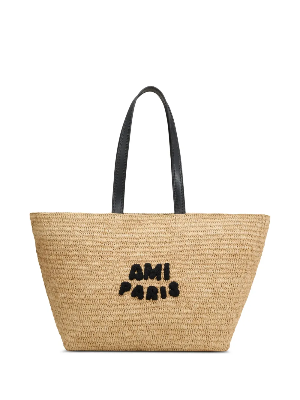 Ami Paris - Logo-Patch Raffia Tote Bag