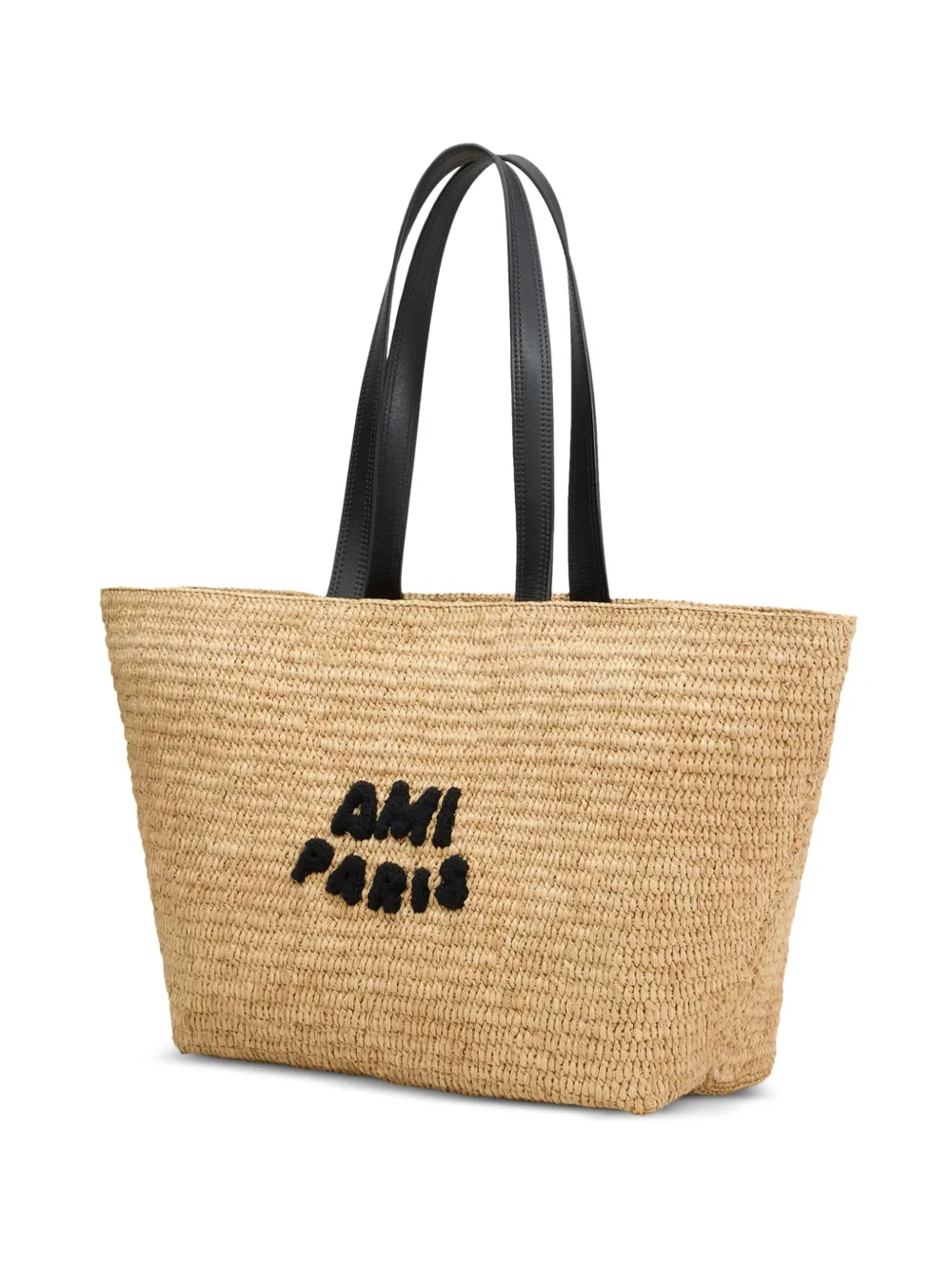 Ami Paris - Logo-Patch Raffia Tote Bag