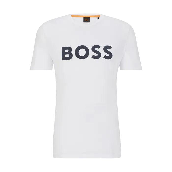 Hugo Boss - Cotton-jersey t-shirt with rubber-print logo