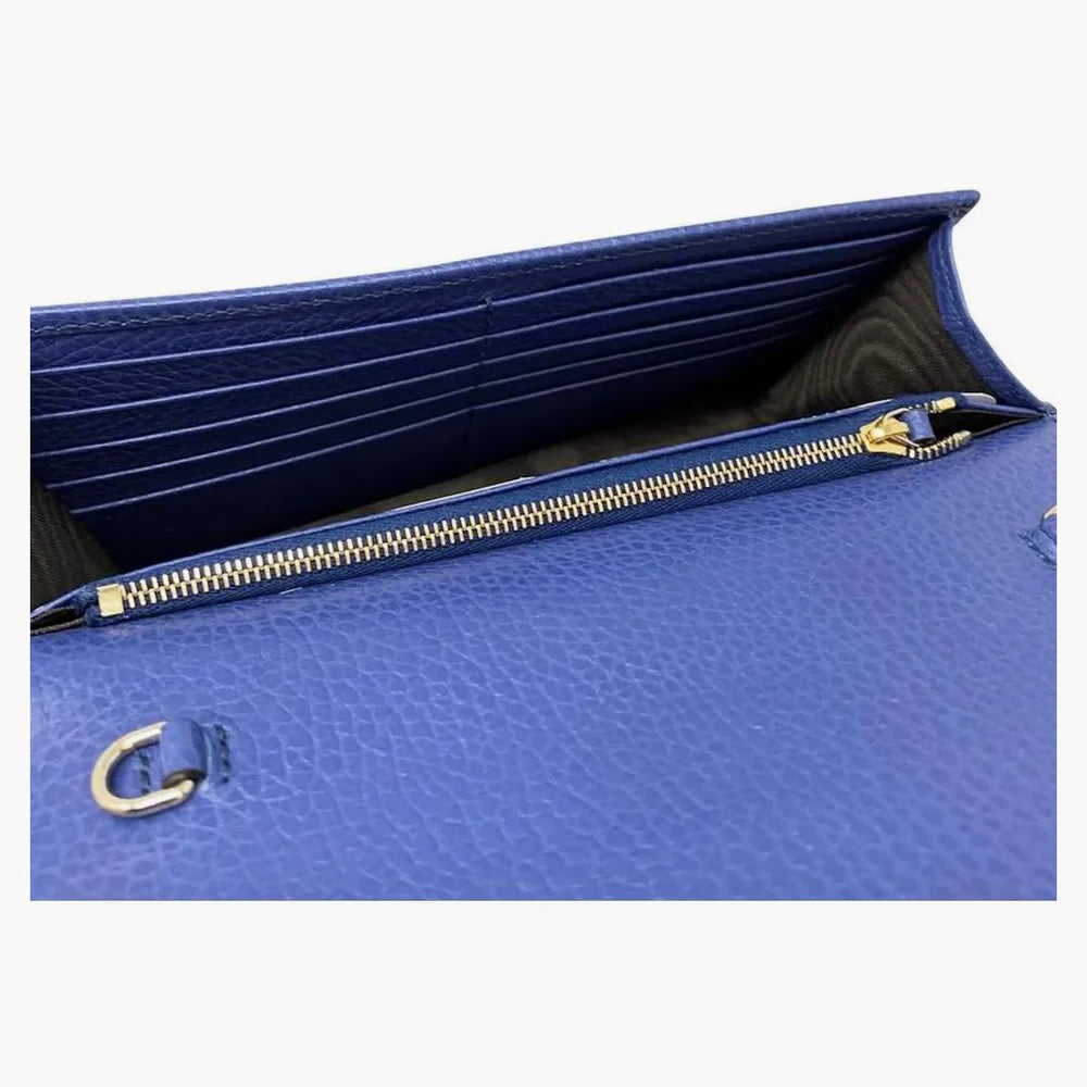 Gucci -  Two-Tone Leather Wallet and Chain