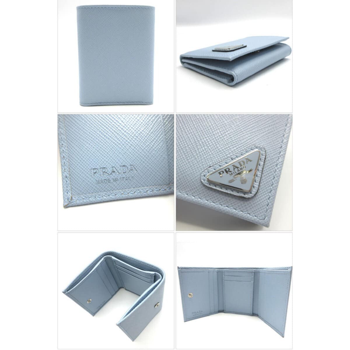 Prada - Leather SAFFIANO TRIANG/CELESTE