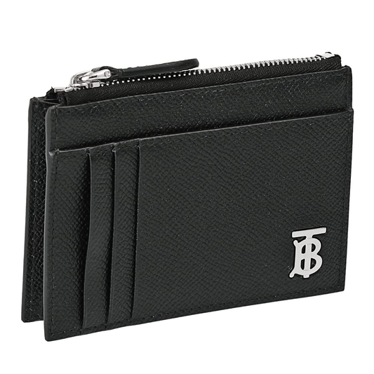 Burberry - TB Logo Leather Zip Card Holder