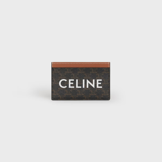 CELINE - Card Holder in Triomphe Canvas with Celine Print