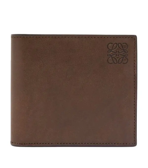 LOEWE - Bifold Debossed Branding Leather Wallet