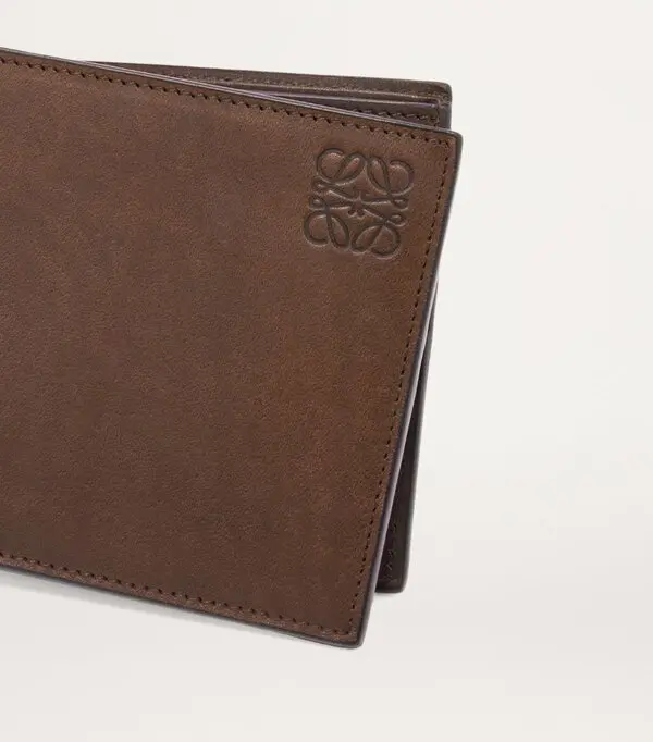 LOEWE - Bifold Debossed Branding Leather Wallet