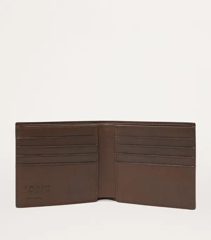 LOEWE - Bifold Debossed Branding Leather Wallet