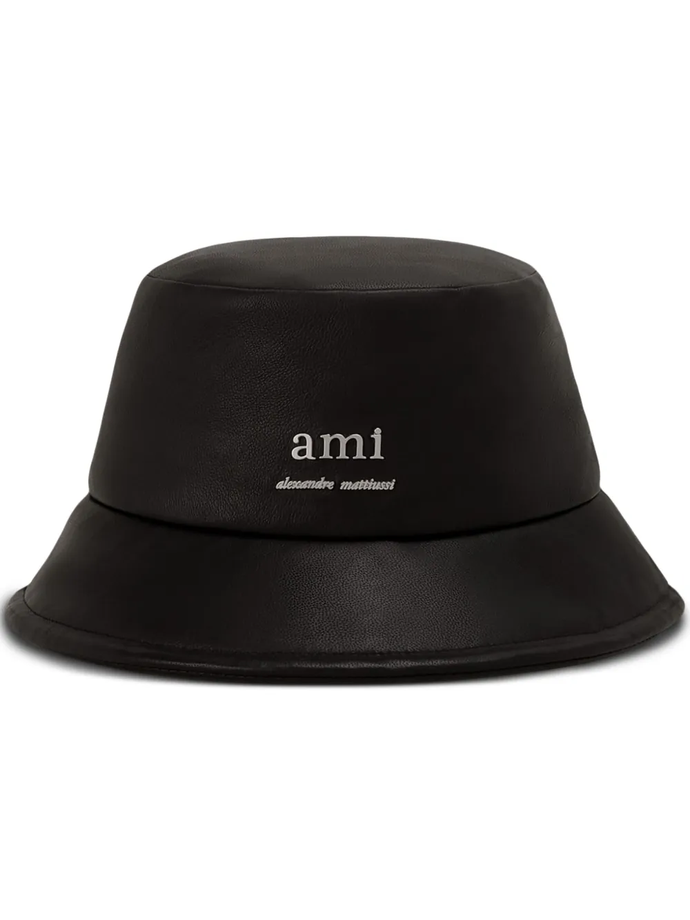 AMI Paris - Logo-Plaque Leather Bucket Hat