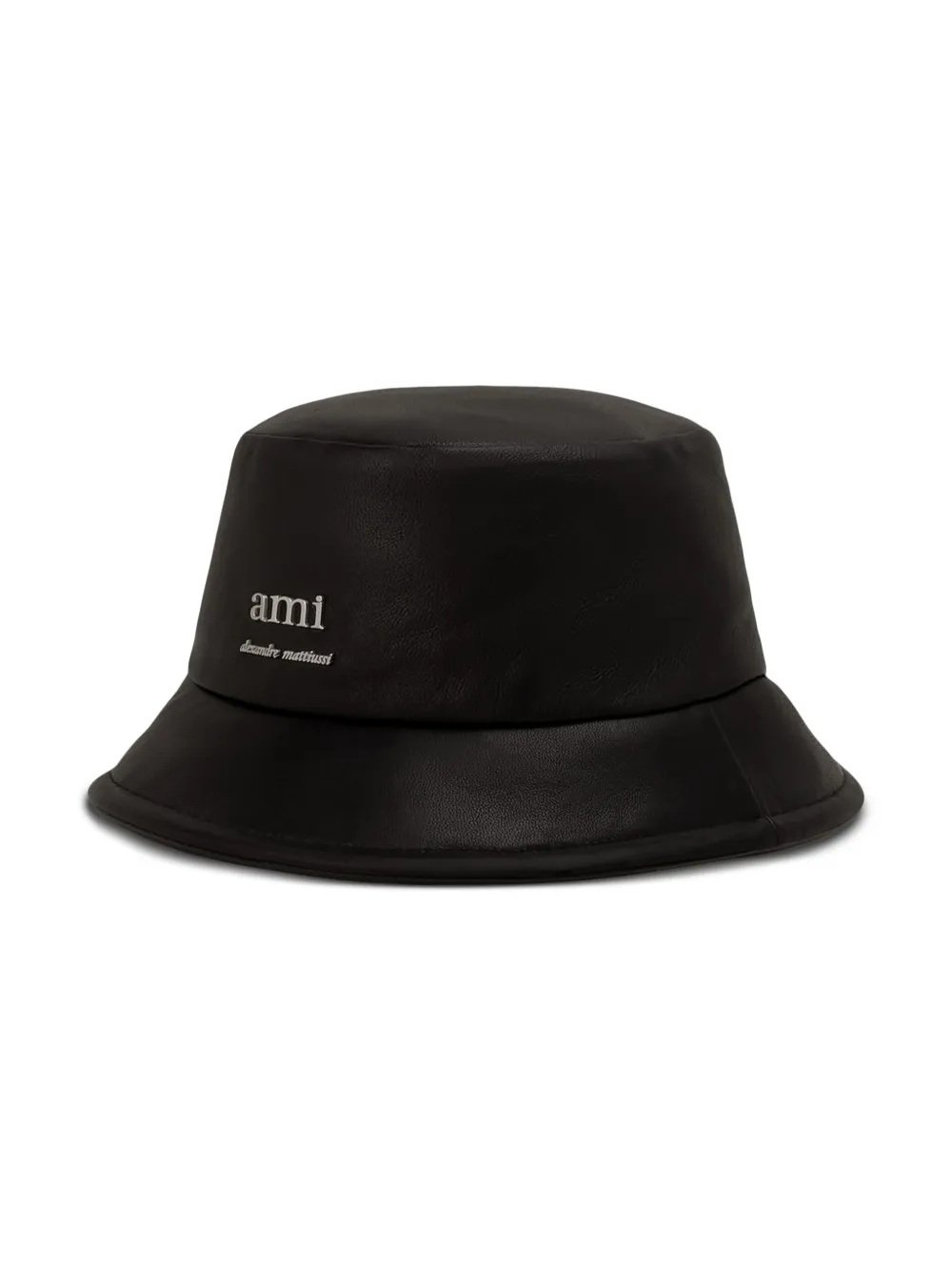 AMI Paris - Logo-Plaque Leather Bucket Hat