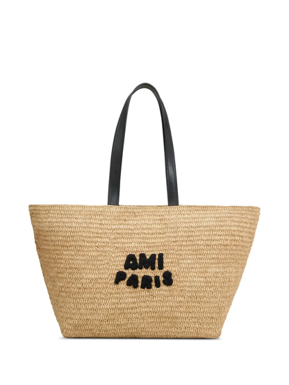 Ami Paris - Logo-Patch Raffia Tote Bag