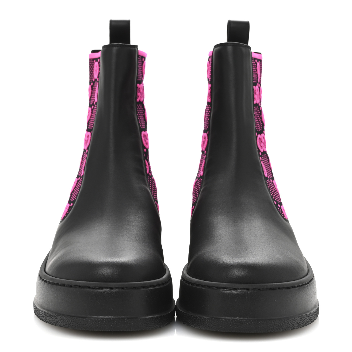 Gucci - Dali Soft Calfskin Technical Jersey Knit GG Monogram Ankle Boots