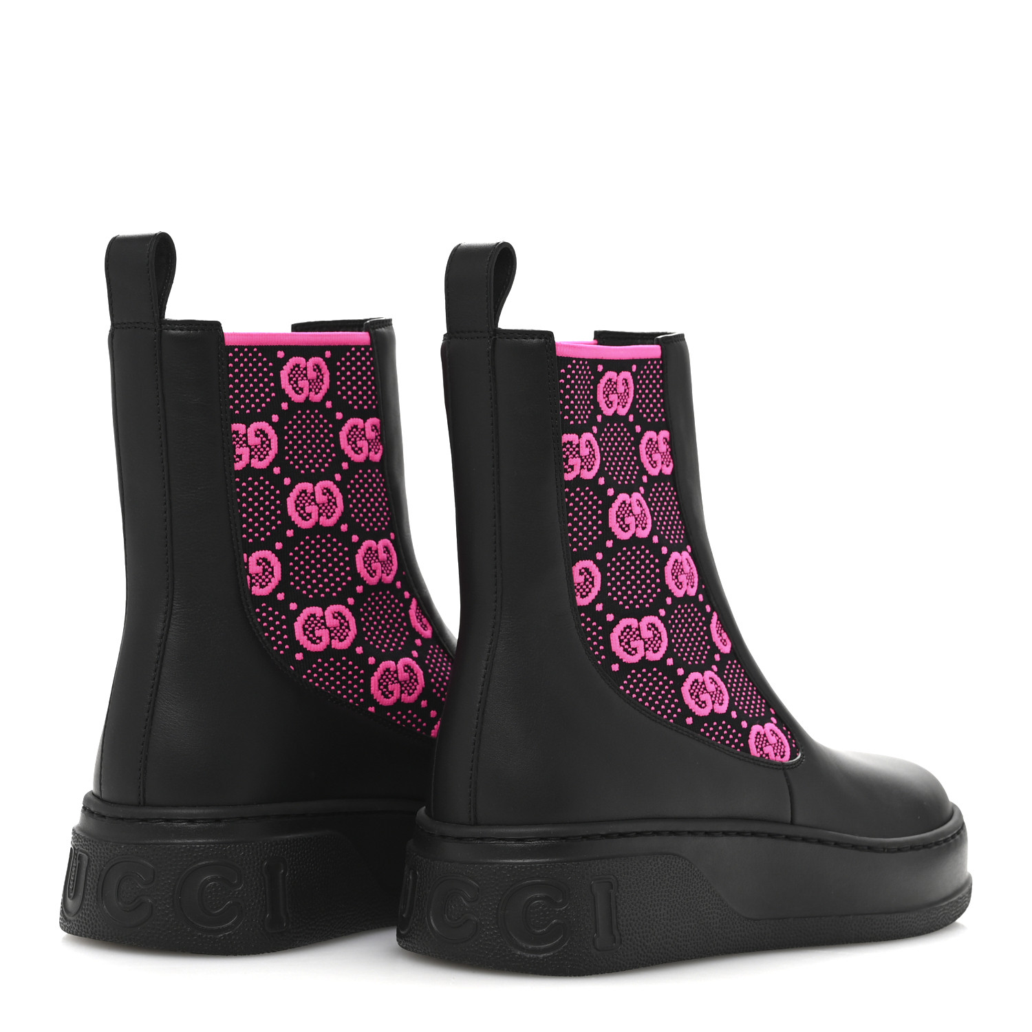 Gucci - Dali Soft Calfskin Technical Jersey Knit GG Monogram Ankle Boots