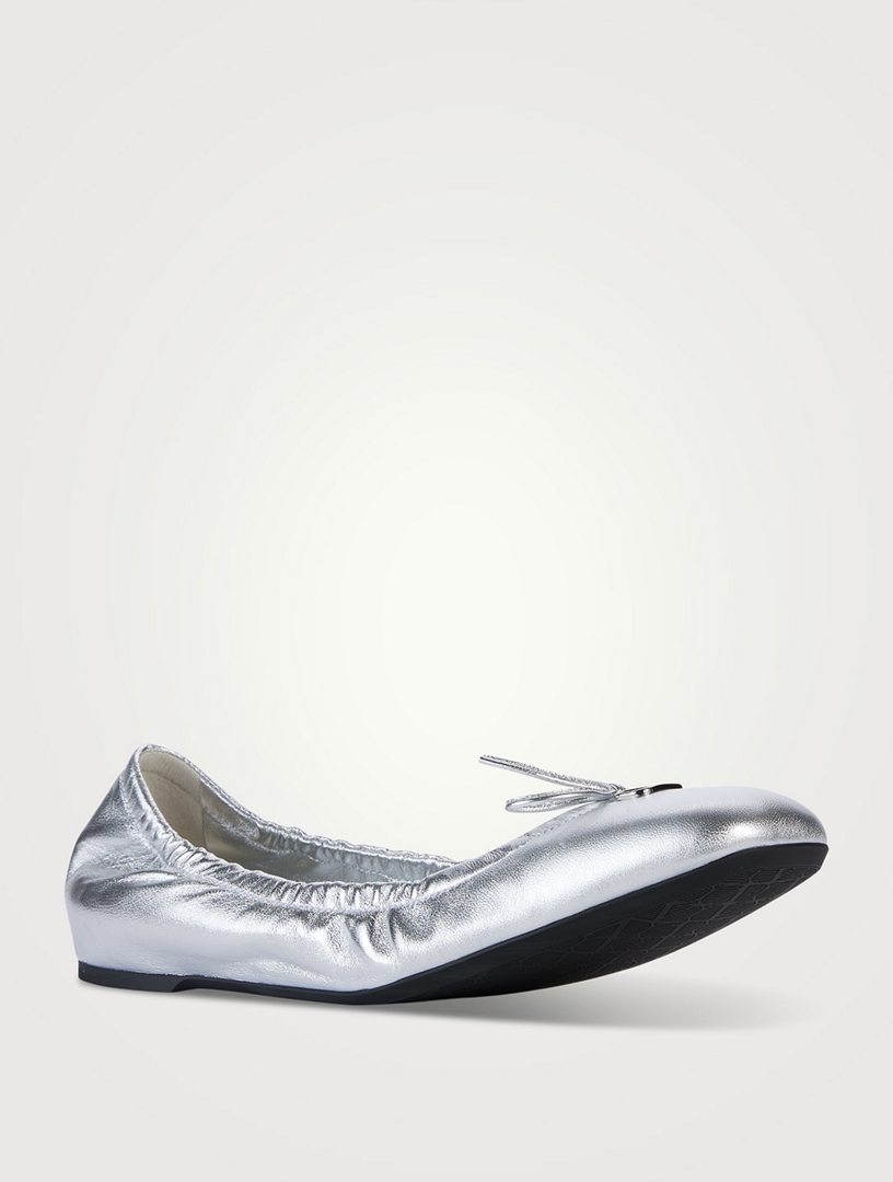 Valentino Garavani - VLogo Metallic Leather Ballerinas