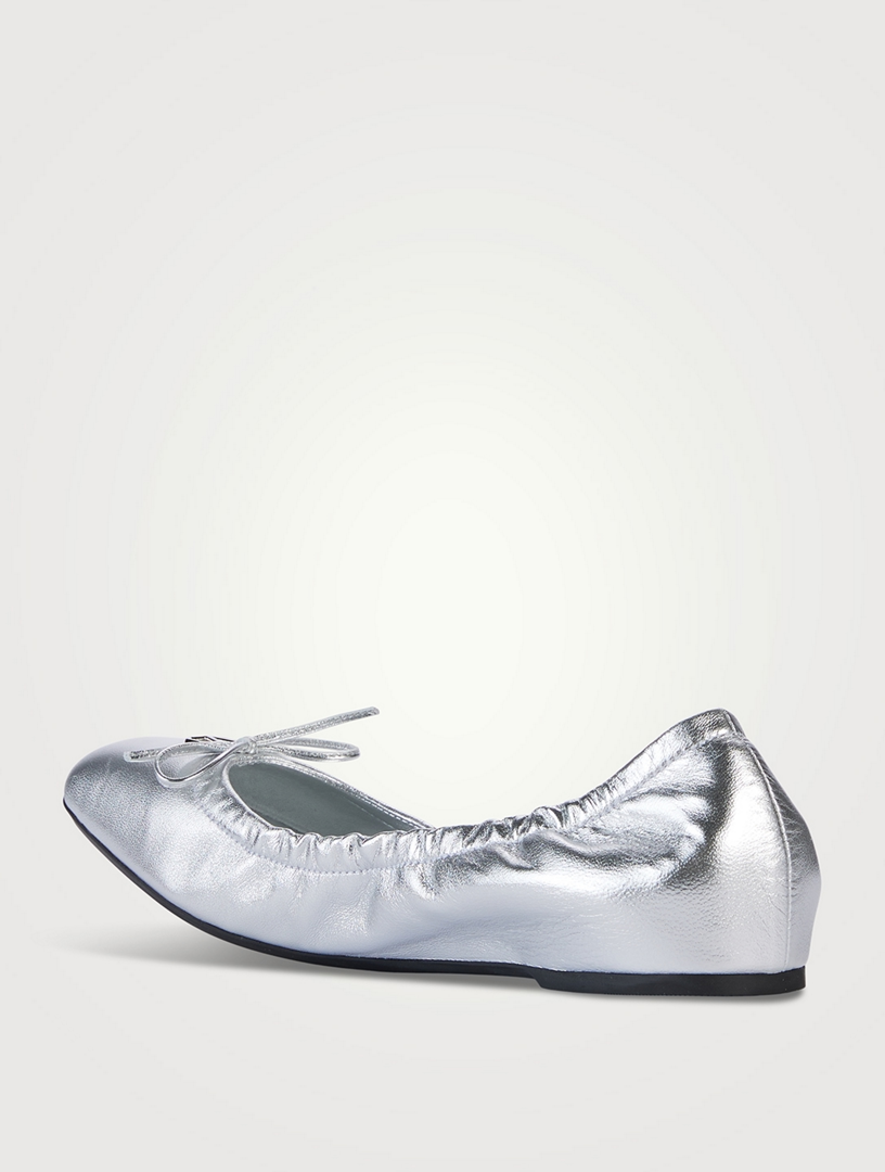 Valentino Garavani - VLogo Metallic Leather Ballerinas