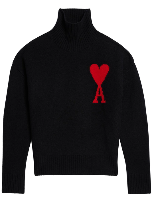 Ami Paris - Ami De Coeur Roll-Neck Wool Jumper