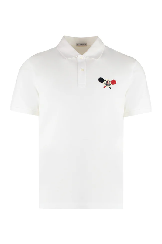 Moncler - Logo-Patch Piqué-Weave Polo Shirt