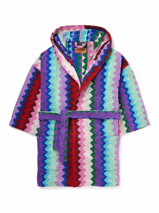 Missoni - Calista Cotton-Terry Jacquard Hooded Robe
