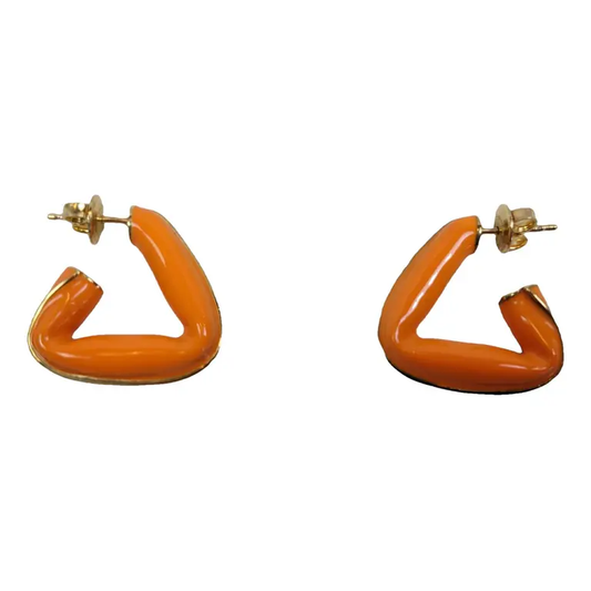 Bottega Veneta -  Enamel Twisted Triangle Hoop Earrings