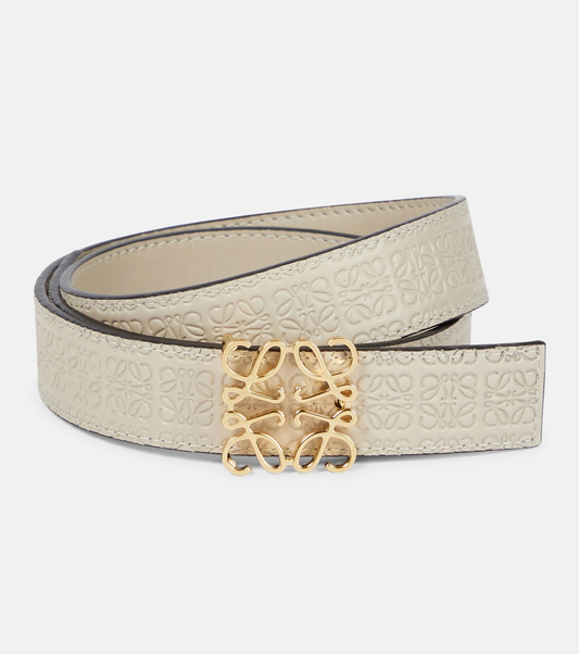 LOEWE - Anagram Embossed Reversible Leather Belt